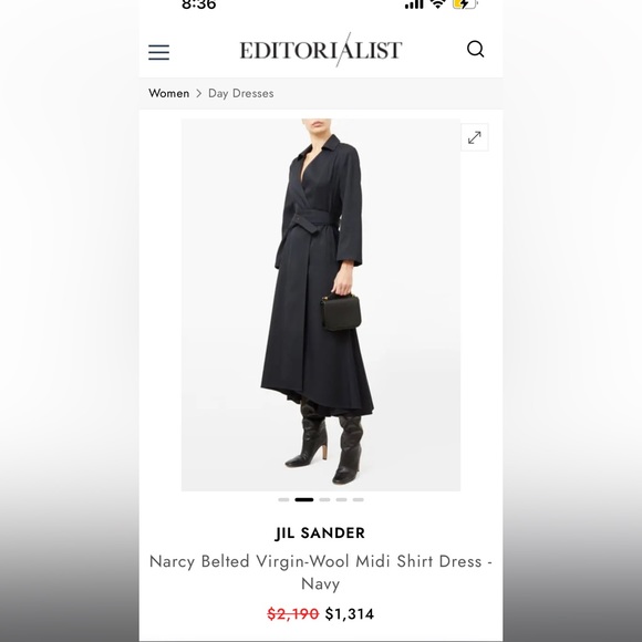 Jil Sander Narcy Belted Virgin-Wool Midi Shirt Dress - Picture 14 of 15